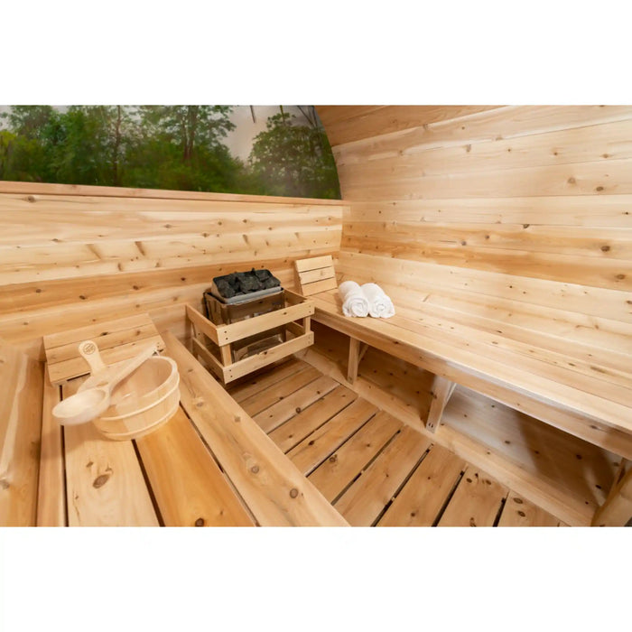 Dundalk Leisurecraft Canadian Timber 4 Person Serenity MP Barrel Sauna CTC2245MP | Athlete Recovery Depot