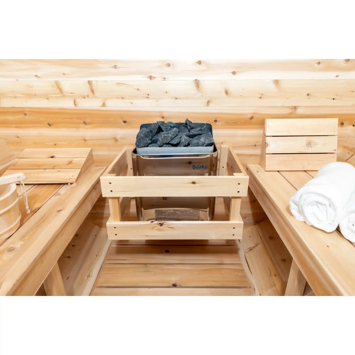 Dundalk Leisurecraft Canadian Timber 4 Person Serenity MP Barrel Sauna CTC2245MP | Athlete Recovery Depot