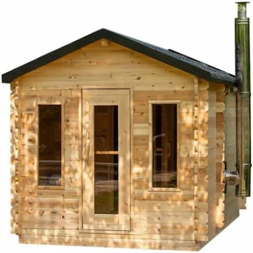 Dundalk Leisurecraft Canadian Timber 6 Person Georgian Cabin Sauna with Change Room CTC88CW | Athlete Recovery Depot