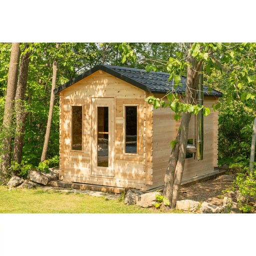 Dundalk Leisurecraft Canadian Timber 6 Person Georgian Cabin Sauna with Change Room CTC88CW | Athlete Recovery Depot