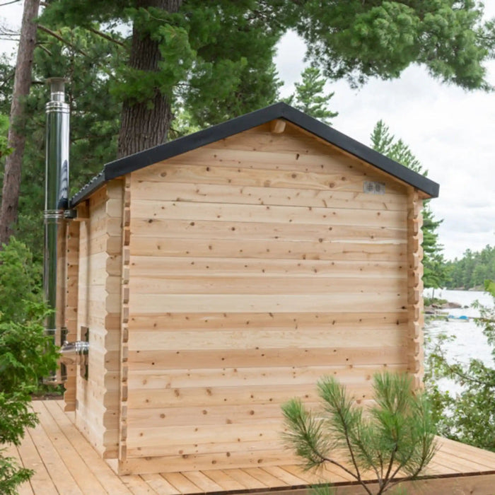 Dundalk Leisurecraft Canadian Timber 6 Person Georgian Cabin Sauna with Porch CTC88PW | Athlete Recovery Depot