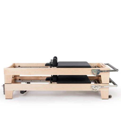 Elina Pilates Elite Wood Reformer with Tower | Black | Athlete Recovery Depot