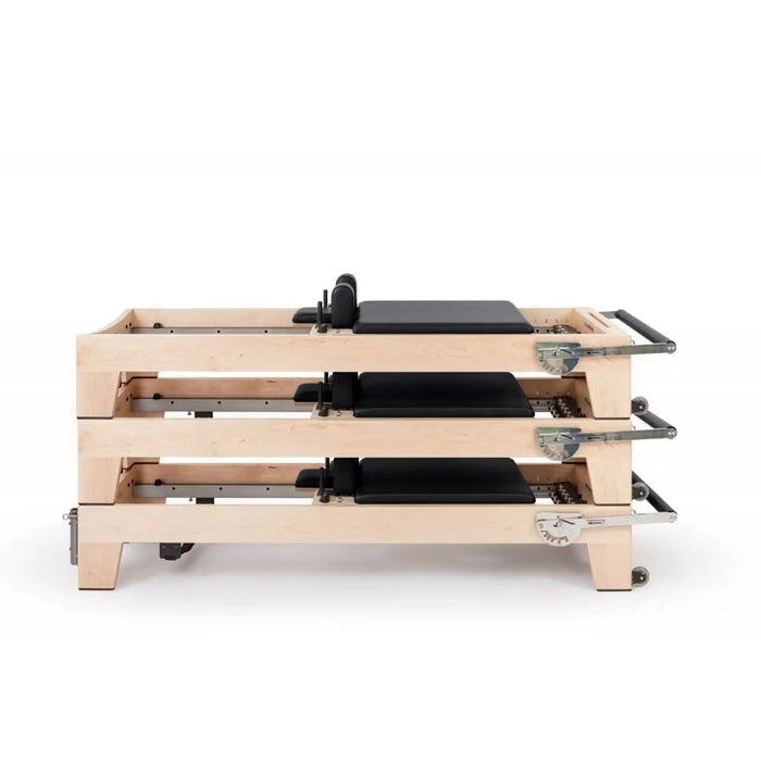 Elina Pilates Elite Wood Reformer with Tower | Black | Athlete Recovery Depot